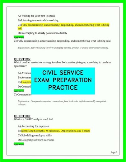 CIVIL SERVICE EXAM PREPARATION PRACTICE VIDEO 2026 UPDATED QUESTIONS AND ANSWERS STUDY GUIDE NOW!