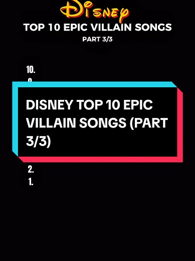 Top 10 Disney Epic Villain Songs - Part 3/3
