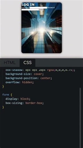 Login page with html and css