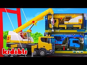 Jouets de camion, pelleteuse, voiture de police : Mission sur le pont 🚧 Vidéo pour enfant | Kidibli