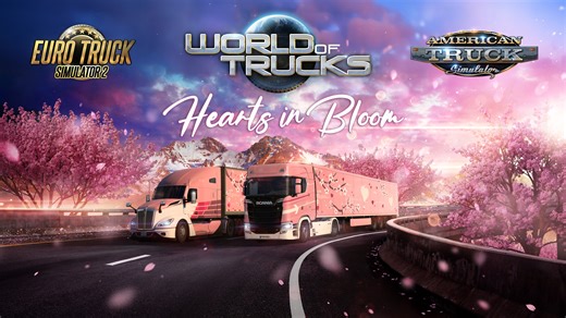 We can't think of a better day to take part in our #HeartsinBloom World of Trucks event 💘 Haul Valentine’s Presents & earn in-game rewards and a unique World of Trucks achievement 🎁🚛 Learn how you can take part at: https://blog.scssoft.com/2026/02/hearts-in-bloom-event.html ♥️ | Euro Truck Simulator 2