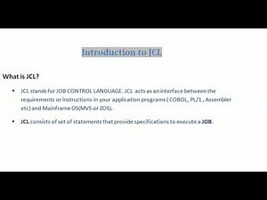 Introduction to JCL
