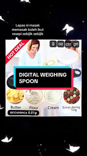 Digital Measuring Spoon Kitchen Electronic Scale Weighing Scoop 500g 300g/0.1g Precise/Sudu Penyukat Elektronik Digital Measuring Spoon / Sudu Penyukat Elektronik ✨ Masak & bancuh dengan lebih tepat dan konsisten! Sudu penyukat elektronik ini sesuai untuk kegunaan dapur harian, baking, kopi, herba dan suplemen. ✔️ Bacaan tepat sehingga 0.1g ✔️ Kapasiti maksimum 300g / 500g ✔️ Paparan digital jelas & mudah dibaca ✔️ Ringan, mudah digunakan & senang disimpan ✔️ Sesuai untuk bahan serbuk, cecair da