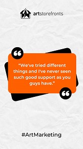 "We've tried fine art America, we've tried Artspan, we tried Wix, we've tried different things and I've never seen such good support as you guys have." Appreciate your kind words Sharon 🙏 #ArtStorefronts #ArtMarketing #ArtBusiness | Art Storefronts