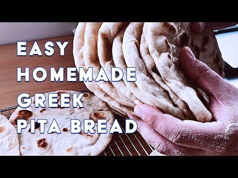 Greek Pita Bread Made at Home - Grilled Flatbread for Dips, Gyros, Shawarma, Doner & Souvlaki