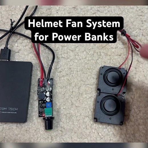 Easy helmet fan system for power banks #cosplay #motorcycle #airsoft
