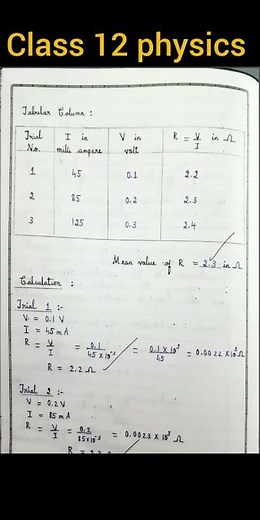 Practical Notes for Resistivity of the Material of the Wire – Class 12 Physics” #shorts