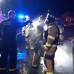 1M views · 4.1K reactions | As firefighters, we have a much higher incidence of cancer when compared to the general population. One way we reduce our exposure to carcinogens is by spraying off our gear after fires. | Gilbert Fire and Rescue | Facebook