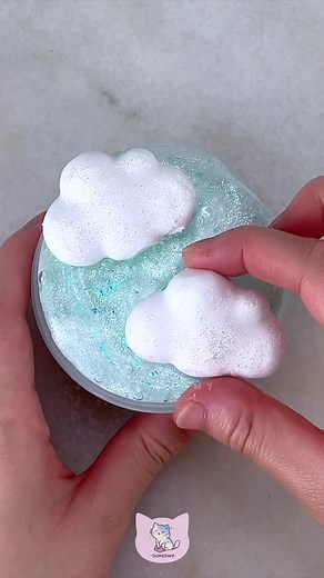 Slime ASMR 🌧️ Cloud Fluff from @YOUR SLIME BFF 🌱🌞🤍 A diy clay slime that comes with a cloud cream base, sparkly clear slime, & 2 clay clouds! mixes into a fluffy & inflatable snow cream :) #slime #asmr #satisfying #diyclayslime #squishy #claymixing #tingles #relax #slimereview