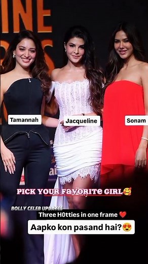 Three hotties in one frame ❤️😍🥰#tamannaah#jackline #sonam#youtubeshorts #bollywood