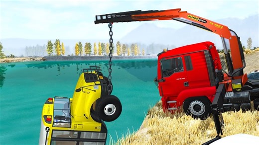 【搬运】Truck Cranes Accidents #1 - Beamng drive | WreckStation