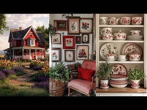 🌹 A TOUCH OF RED Rustic Cozy-Season Decor for a Vintage Farmhouse Look | Home Decor