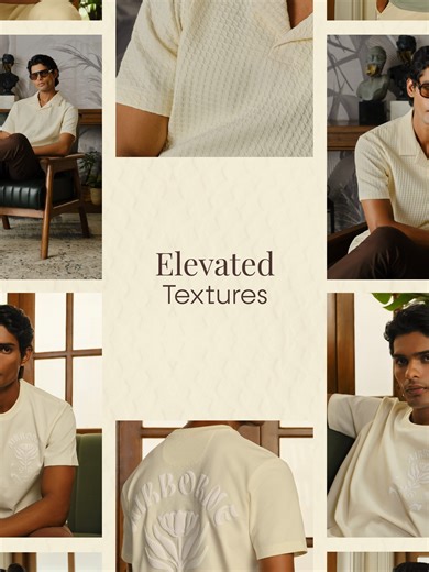 Elevated Textures | First Cut A/W 25 The essential trio - texture, form, and subtle statements in every piece. Discover the collection of tees. | Mufti Jeans