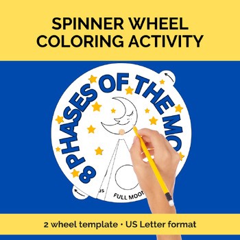 Moon Phases Worksheet Spinner Wheel Activity Phases of the Moon Worksheet
