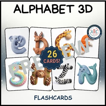 3D Clay Animal Alphabet Flashcards | Preschool & Kindergarten ABC Learning
