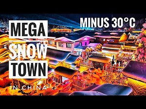 Mega Snow Town in China | Charm for Snow Paradise-like world | Walking tour 4k