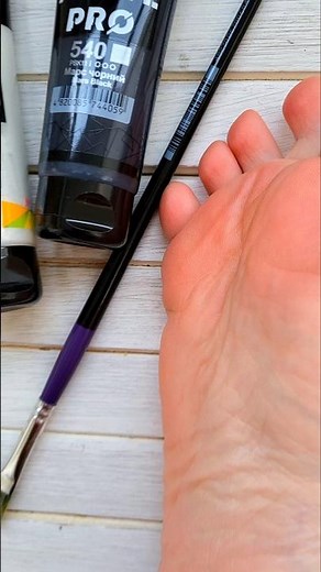 Sole Painting 🖤 Acrylic and Brush Art Process