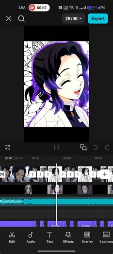 Shinobu Aesthetic Edit Tutorial 💜 | Easy Anime Edit in Capcut 🔥