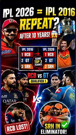 IPL 2026 = IPL 2016 REPEAT? 😱 RCB vs GT & SRH Eliminator Twist!