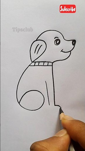 621= Easy Dog Drawing Tutorial #drawing #art #stepbystep #artist #tipsclub