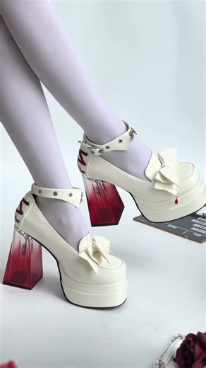 Devil Inspired on Instagram: "🖤 Unleash your spooky-sweet side with these Platform Gothic Mary Janes! ✨ 🦇 Available in White, Black, and Wine Red, featuring bat wing accents, back crisscross details, and a mesmerizing red transparent heel packed with heart & skeleton charms. ✨Wine Red — search “SUPIK-093” on devilinspired.com ✨White — search “SUPIK-094” ✨Black — search “SUPIK-095” 🎀💀 Perfect for stepping up your gothic game with ultimate charm! 🛍️ Shop now and elevate your gothic Lolita loo