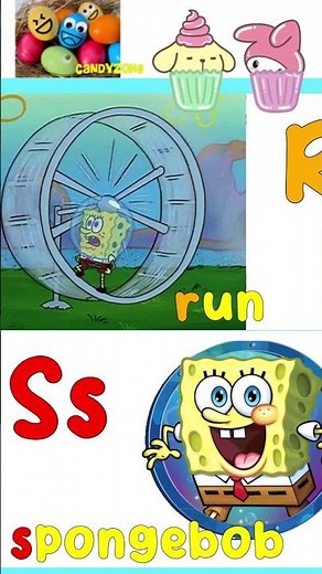 Cute Spongebob Phonics Song | Part 2 | Candyzone #shorts #phonicsatoz #kids #phonicssong