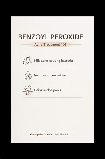Benzoyl Peroxide for Acne: Benefits, How It Works & How to Use It Safely #skincaretips #acnejourney