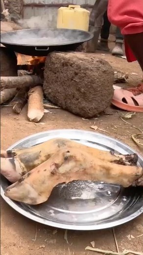 Traditional Village Cow Feet Recipe 🐄🔥 | African Village Cooking| #shorts