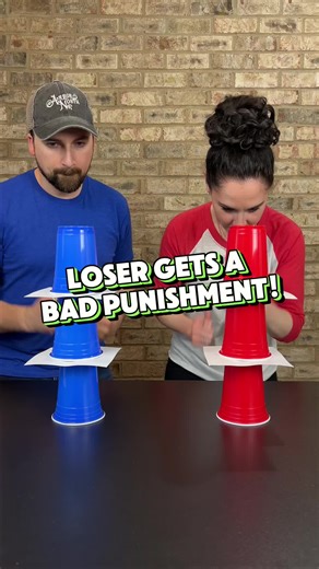 Cup Stack Collapse! #viralgames #minutetowinit #coupleschallenge #familygames #gamenight #gamenightideas #familygamenight #solocupchallenge