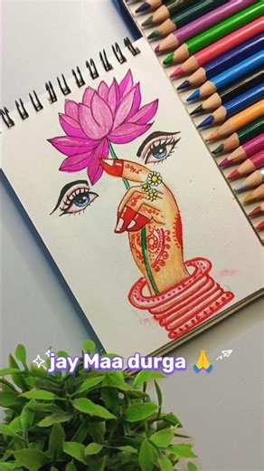 Maa durga eyes drawing 😍🌸 #shorts #drawingideas