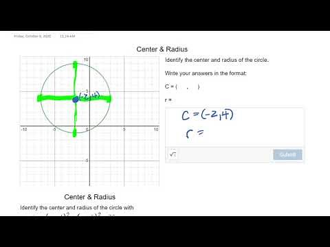 Finding the Center & Radius of a Circle (Given the Graph)