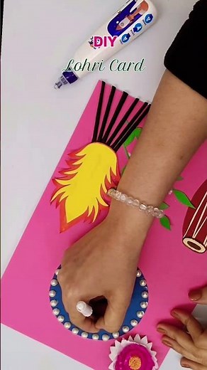 DIY Happy Lohri Greeting Card ✂️🌸