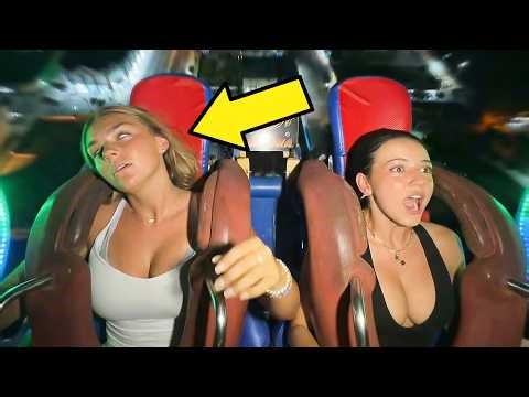 20 Girls Pass Out on Slingshot Ride | Funny Fainting Reactions Compilation