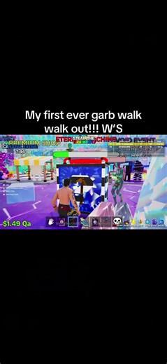 First ever garb walk out! My man had to clip bc I don’t know how to clip on PC, W WALK OUT #fyp #fortnite #stb #stealthebrainot #W