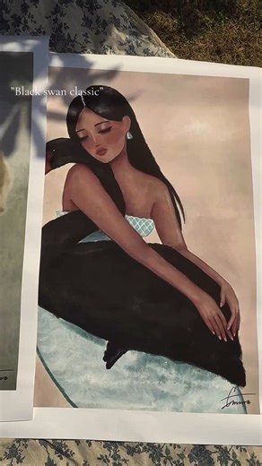 Emma on Instagram: "Out now 🦢🖤 #fashionillustration"
