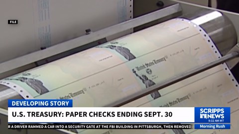 US Treasury will stop sending paper checks at the end of September