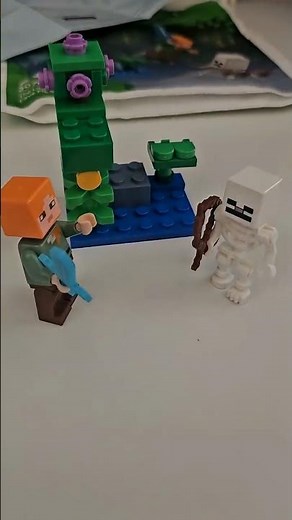 Minecraft Lush Cave Duel – LEGO Polybag Stop Motion Fight & Speed Build