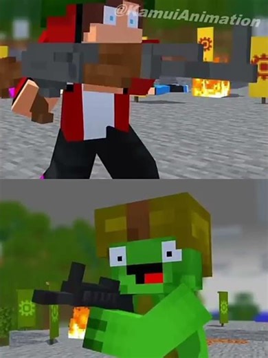 jj and mikey are at war but they don't no#sad#animation#edit#short