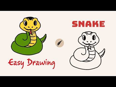How to Draw a CUTE SNAKE! 🐍✨ Easy Step by Step for Kids & Beginners #lidoartworks s