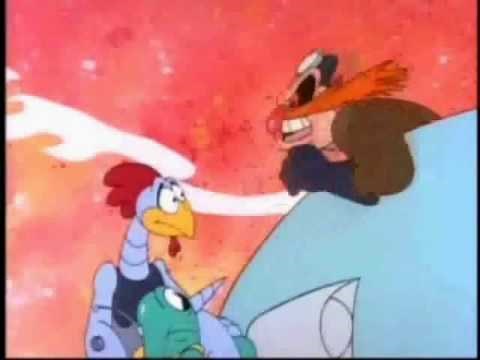 Doctor Robotnik says NO to his 2 robot minions in a pilot suit on a plane.