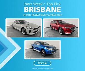 Our in-lane auctions are in full swing. Whether you are in Melbourne, Brisbane or Sydney, you are bound to find what you are looking for. Here's our top pick for next week's auction. Click here to view our auction catalogues: https://manheimanz.com/PCV | Manheim Auctions Australia | Facebook