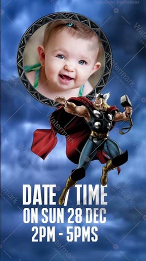 Avengers Theme Birthday Invitation Video | Birthday Invitation Video | VG-2018