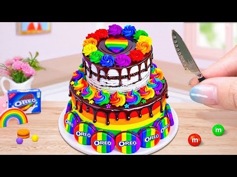 So Impressive Rainbow OREO Chocolate Cake 🌈 Miniature Cake Decorating Challenge 🍭 The Cake Corner
