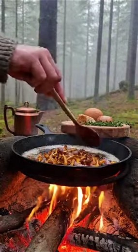 Campfire Cooking in the Forest 🌲🔥 | Relaxing ASMR (No Talking)