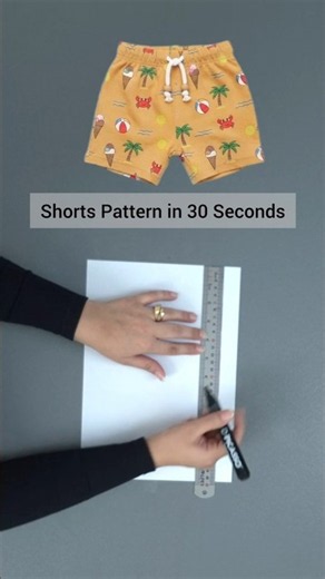 Shorts Pattern in 30 Seconds #diy #sewing #sewingtutorial