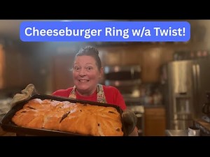 Easy Crescent Roll Cheeseburger Ring | Family Favorite Dinner with Bacon & Swiss!