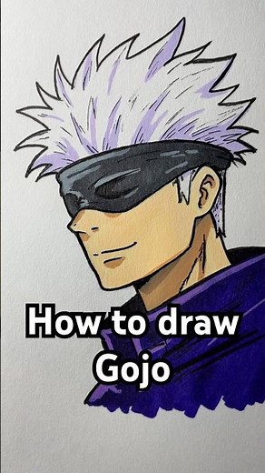 How to draw Gojo from Jujutsu Kaisen! Easy! #art #gojo #jjk #jujutsukaisen #satorugojo