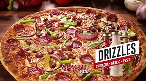 23K views · 30 reactions | Chorizo, beef balls, peppers & red onion with a chipotle sauce and your choice of drizzle...introducing our new Aztec pizza! | Apache Pizza | Facebook