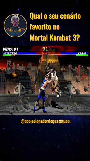 41 reactions | Os cenários da série Mortal Kombat são sempre muito marcantes. No MK3 era impressionante quando o inimigo era atirado para o nível superior com um gancho! Qual o seu cenário favorito no MK3? #mk #mk3 #mortalkombat1 #arcade #gameplay #retrogaming #jogos #supernintendo #megadrive #nostalgia #games #fightinggames #fatalitywin | O Colecionador de Quase Tudo | Facebook