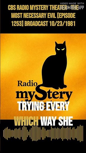 CBS Radio Mystery Theater - The Most Necessary Evil [episode 1253] Broadcast 10/23/1981 | CBS...